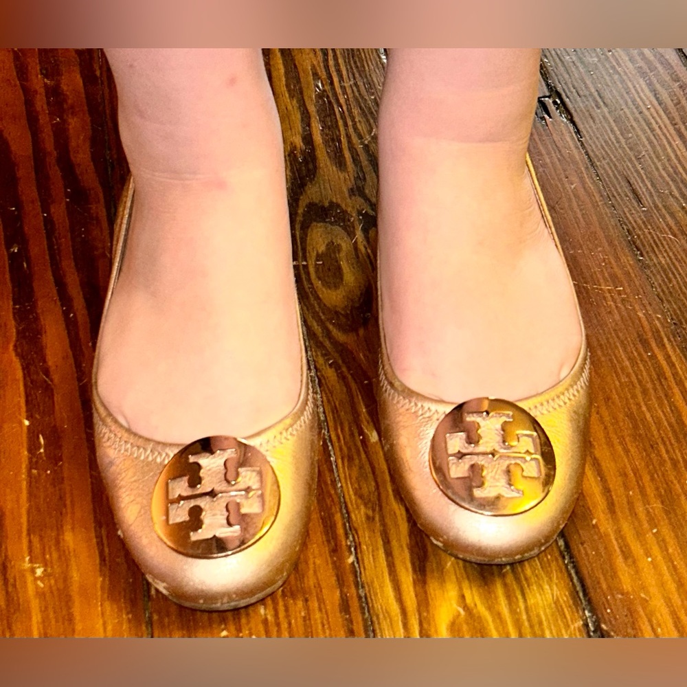 Tory Burch Metallic Rose Gold Minnie
